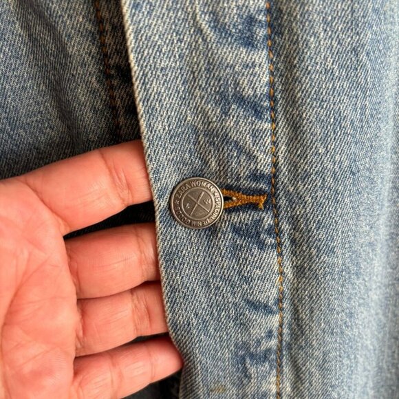 Zara Womens Detachable Faux fur Collar Long Denim Coat Denim Size Small - Picture 7 of 16